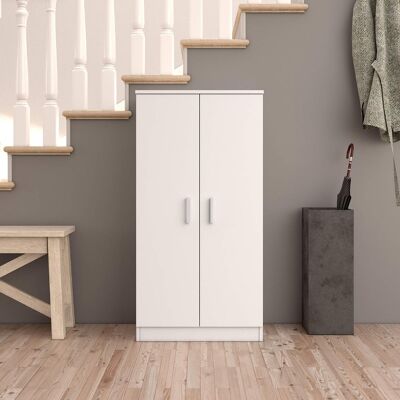 Mobimarket Modello Basic 2 Ante - Armadio Scarpiere Bianco Morbido - Mobili per Scarpe Mobimarket Modello Basic 2 Ante - Armadio Scarpiere Bianco Morbido - Mobili per Scarpe