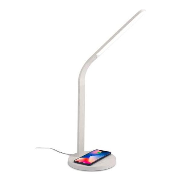 celly wllightpro lampada da tavolo con caricabatterie wireless per smartphone 20 lampadine led braccio flessibile bianco - wllightpro