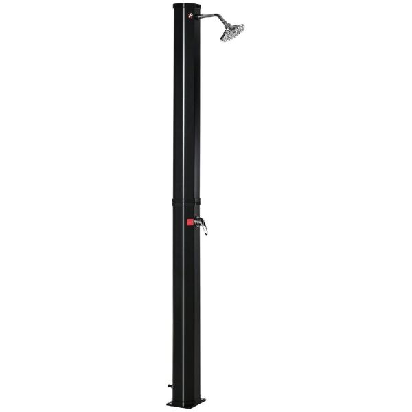 dechome 240a20 doccia da giardino solare riscaldata 55° con serbatoio da 35 lt e miscelatore nero - 240a20