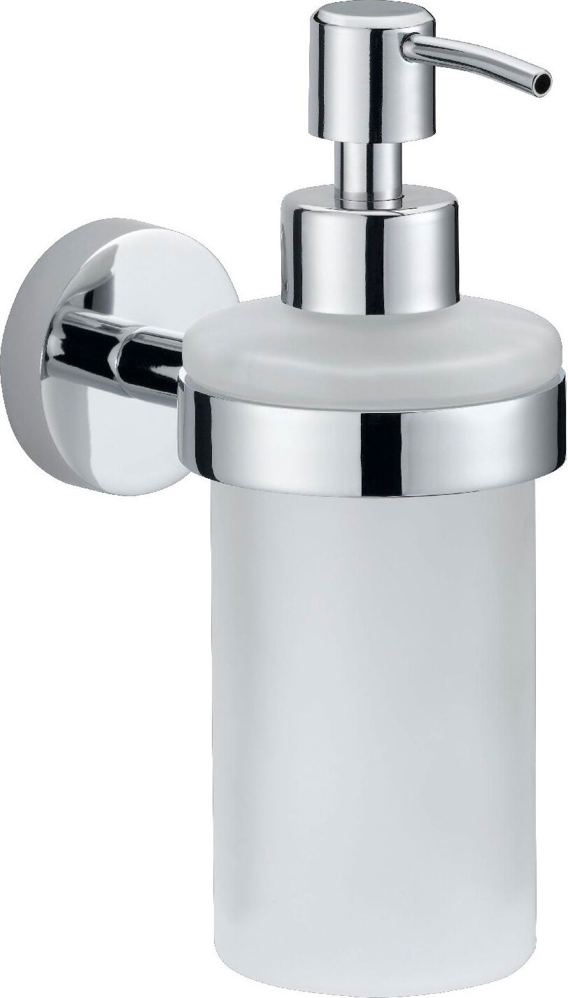 tesa 40323-00000-00 dispenser sapone da parete portasapone liquido in metallo / vetro satinato - 40323 smooz