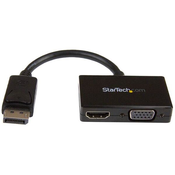 startech dp2hdvga adattatore displayport a hdmi e vga 2 in 1 da viaggio - dp2hdvga