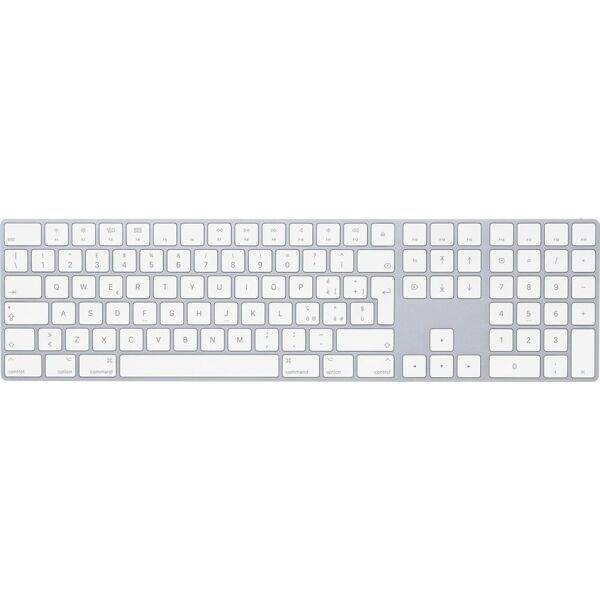 apple mq052t/a tastiera bluetooth wireless senza fili con tastierino numerico colore bianco - mq052t/a magic keyboard