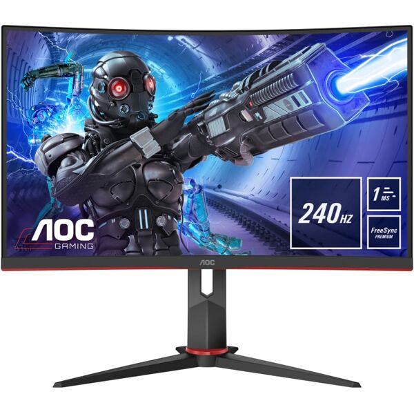 aoc c32g2ze/bk monitor gaming 31.5 curvo full hd 300 cd/m² risposta 1 ms 240 hz hdmi displayports - c32g2ze/bk