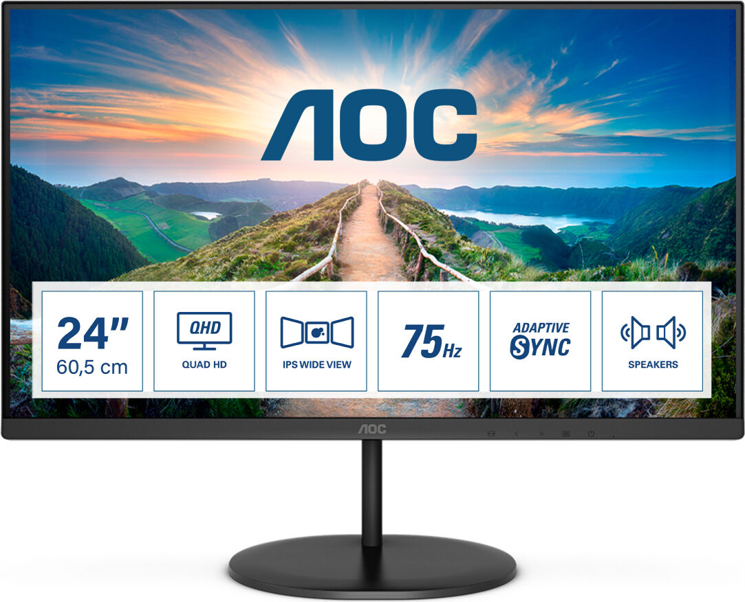 aoc q24v4ea monitor pc 23.8 pollici 2k classe f hdmi displayports - q24v4ea