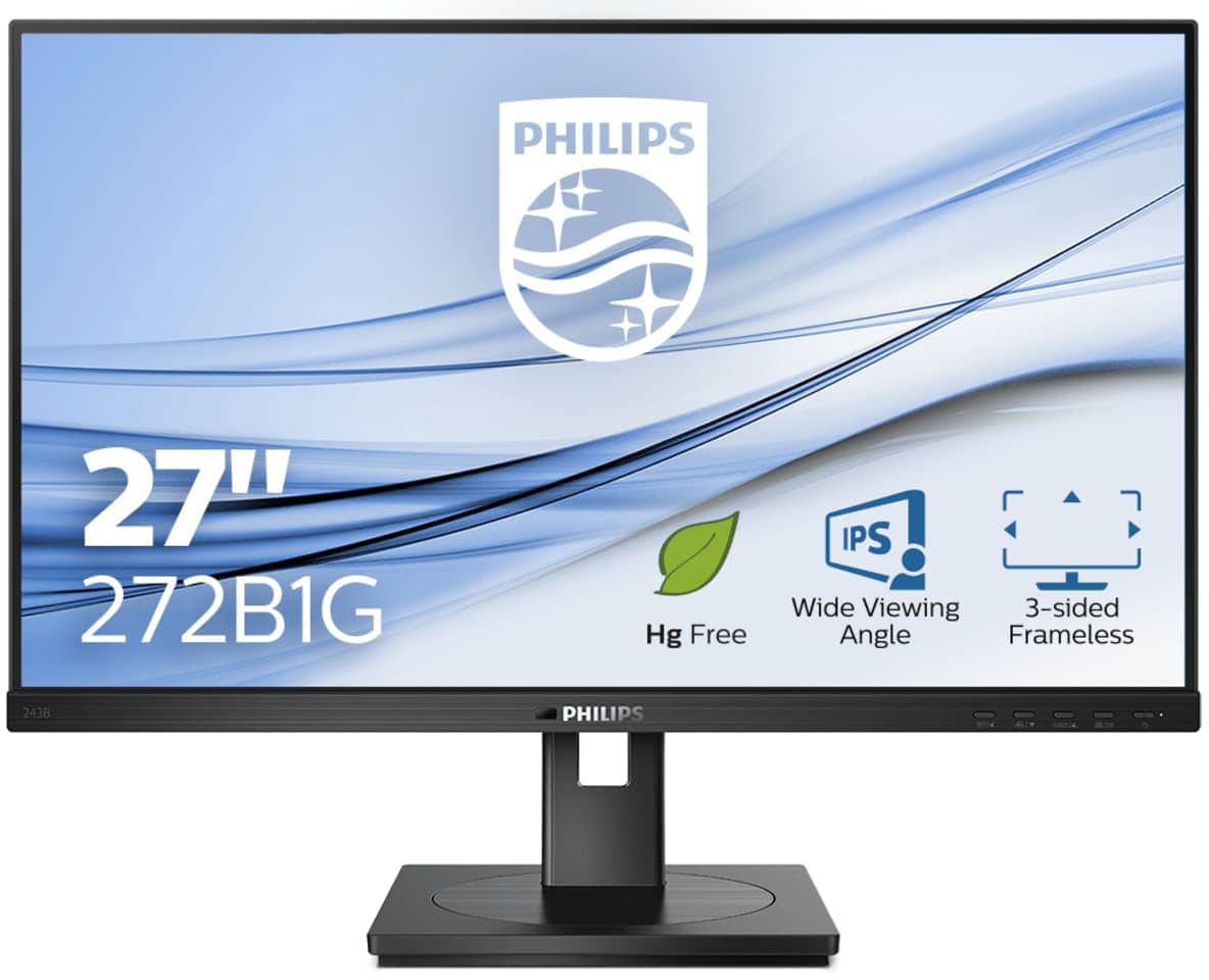 philips 272b1g/00 b line 272b1g/00 monitor pc 27 pollici full hd 1920 x 1080 pixel vga dvi displayport hdmi