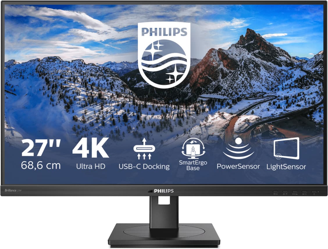 philips 279p1/00 monitor led 27 pollici 4k ultra hd luminosità 350 cd/m2 risposta 4ms hdmi displayport - 279p1/00