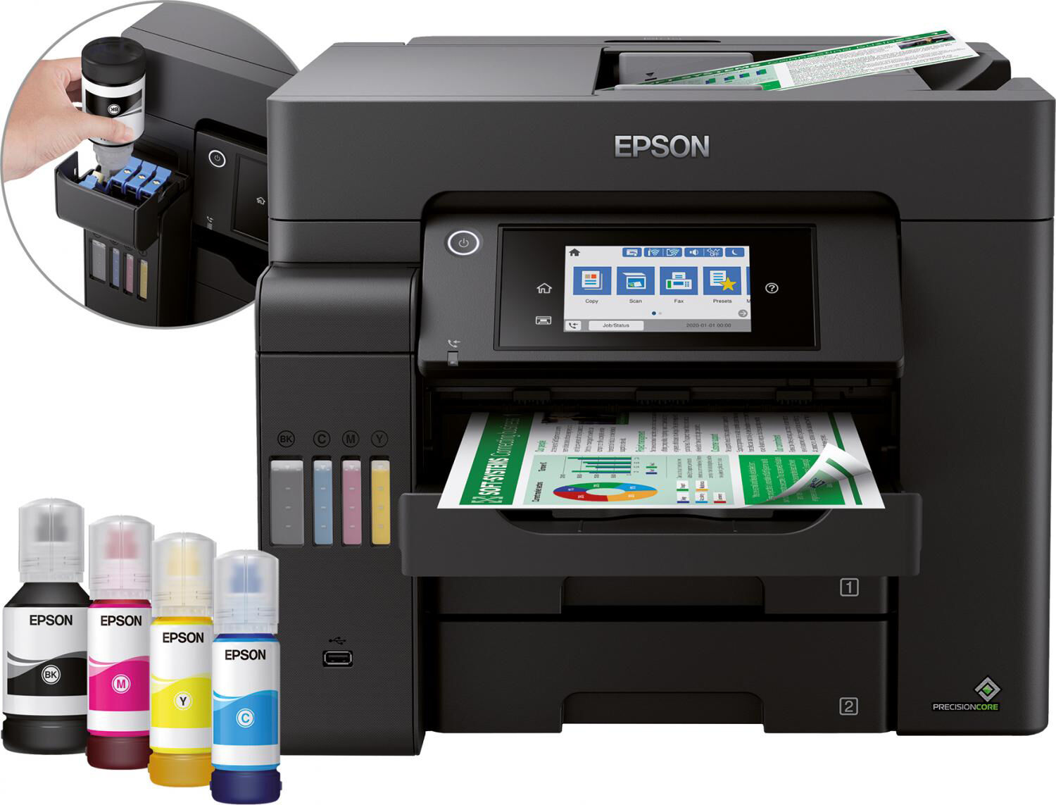 epson c11cj29401 stampante multifunzione inkjet a colori fax scanner lan wifi - c11cj29401 ecotank et-5850