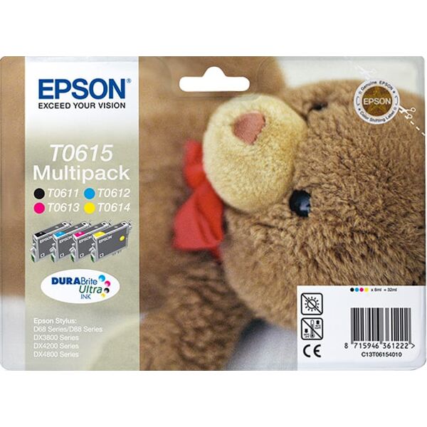 epson c13t06154010 cartuccia originale inkjet colore nero, ciano, magenta, giallo compatibile con stylus dx4850 / stylus dx4800 / stylus dx4200 / stylus dx3850 - c13t06154010