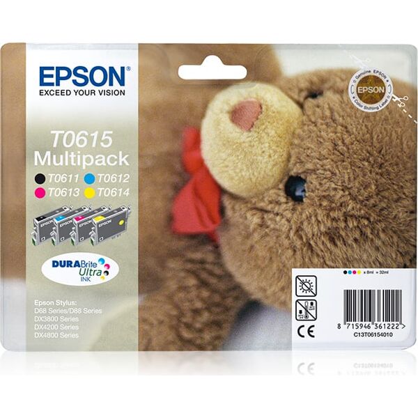 epson c13t06154020 cartuccia originale inkjet colore nero, ciano, magenta, giallo - c13t06154020