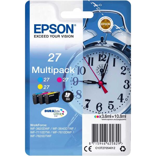 epson c13t27054022 cartuccia originale inkjet colore ciano, magenta, giallo compatibile con workforce wf-7720dtwf / workforce wf-7715dwf - c13t27054022