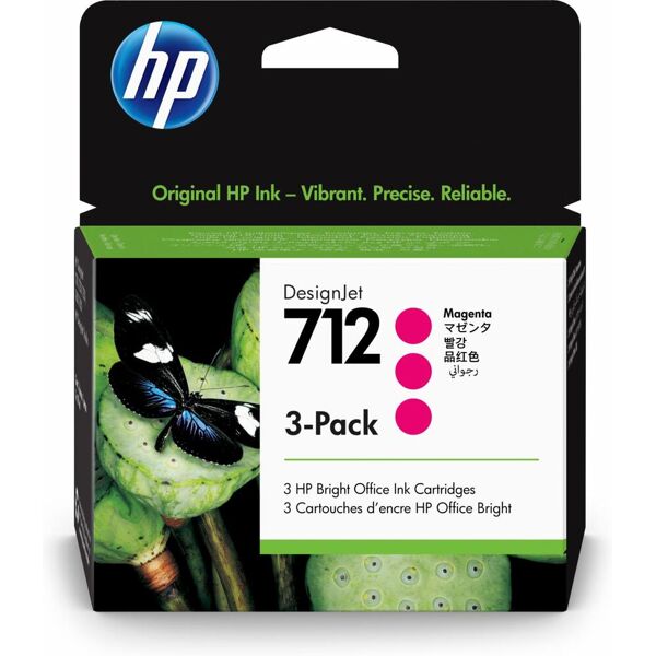 3ed78a cartuccia ink jet hp 712 3-pack 29-ml magenta design - 3ed78a