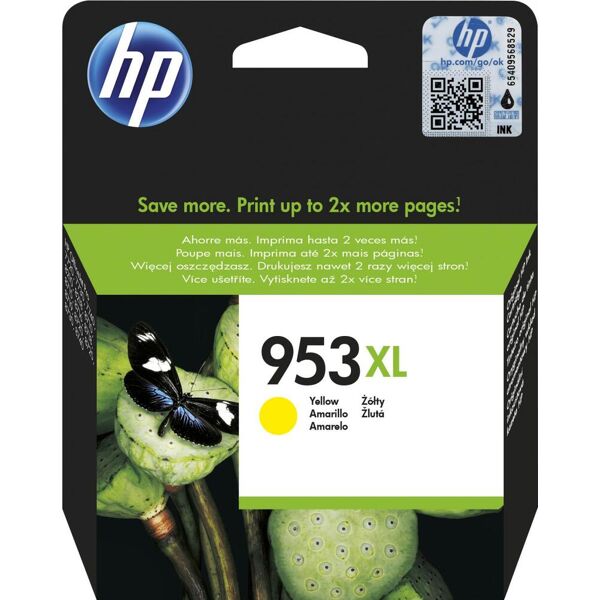 hp f6u18ae cartuccia originale inchiostro per stampante officejet pro 8210 / officejet pro 8710 aio colore giallo - f6u18ae - 953xl