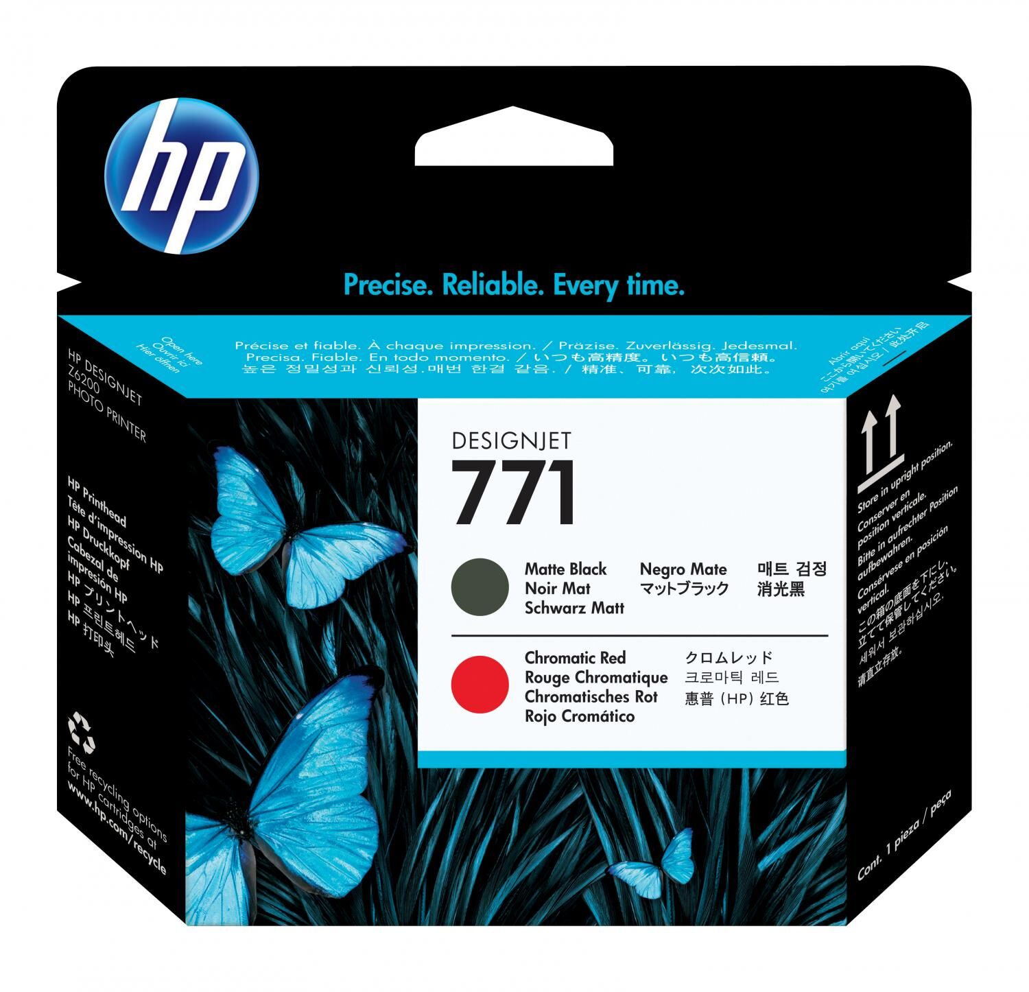 hp ce017a testina stampante originale colore nero opaco/rosso compatibile con designjet z6200 photo printer series - ce017a