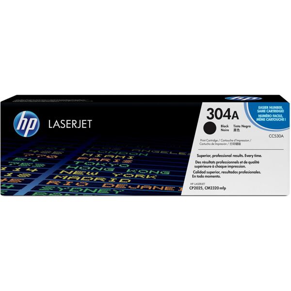 hp cc530a toner originale nero per stampanti laserjet cm2320 / cm2320fxi / cm2320nf / cp2020 / cp2025 3500 pagine - cc530a 304a