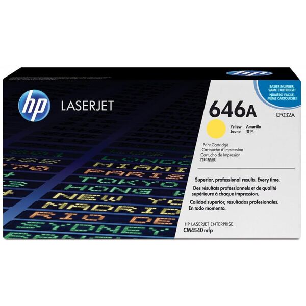 hp cf032a toner originale laser colore giallo compatibile con color laserjet enterprise cm4540 - cf032a