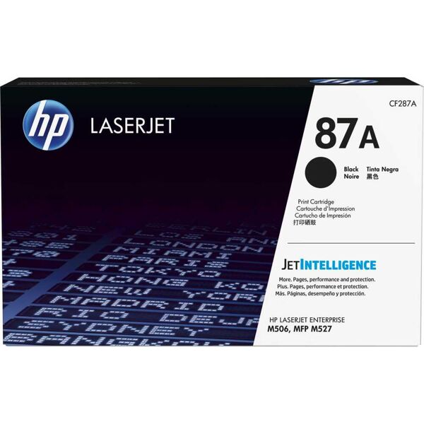 hp cf287a toner originale laser colore nero compatibile con laserjet pro m501, laserjet enterprise m506/m527 - cf287a