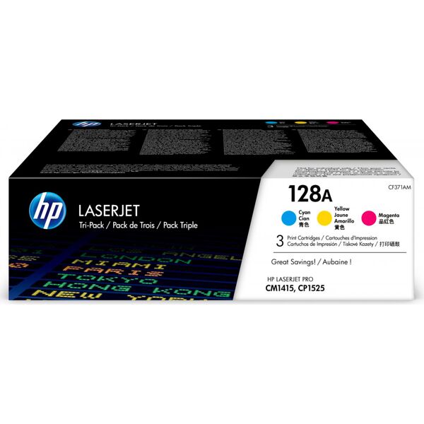 hp cf371am toner originale laser colore ciano, magenta, giallo compatibile con laserjet pro cm1415/cp1525 - cf371am