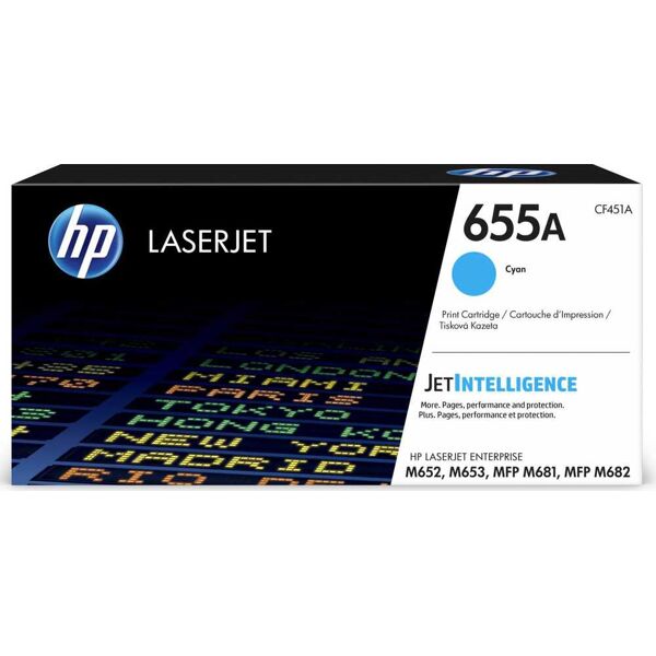 hp cf451a toner originale laser colore ciano compatibile con color laserjet enterprise m652/m653/mfp m681/mfp m682 - cf451a