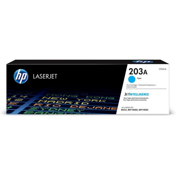 hp cf541a toner originale laser colore ciano compatibile con color laserjet pro m254, mfp m280/281 - cf541a