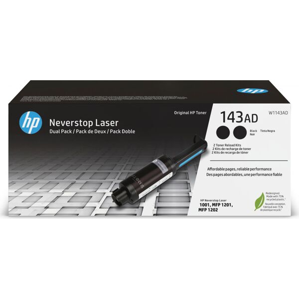 hp w1143ad 143ad neverstop toner kit 2-pack - w1143ad