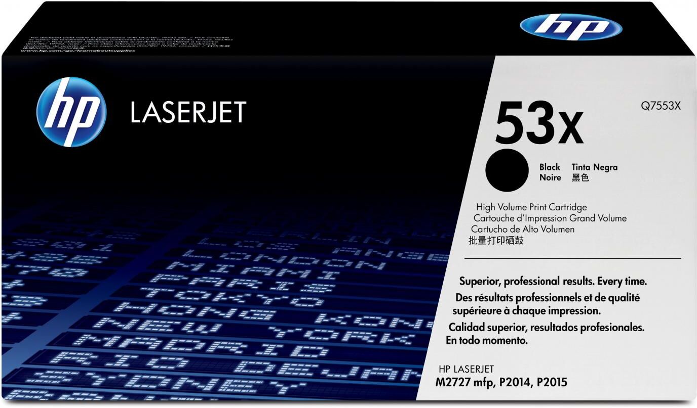 hp q7553x toner originale laser colore nero compatibile con laserjet p2014/p2015/m2727mfp - q7553x