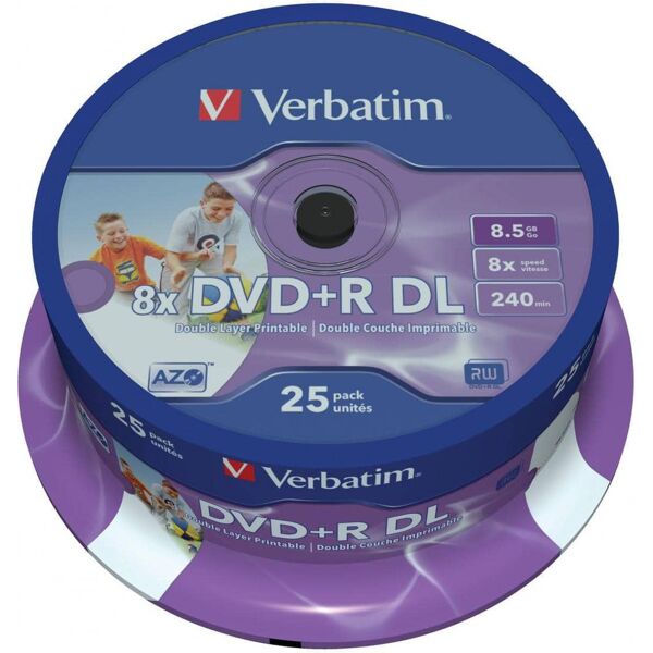 verbatim 43667/25 spindle 25 dvd+r d.layer 8.5gb 8x - 43667/25