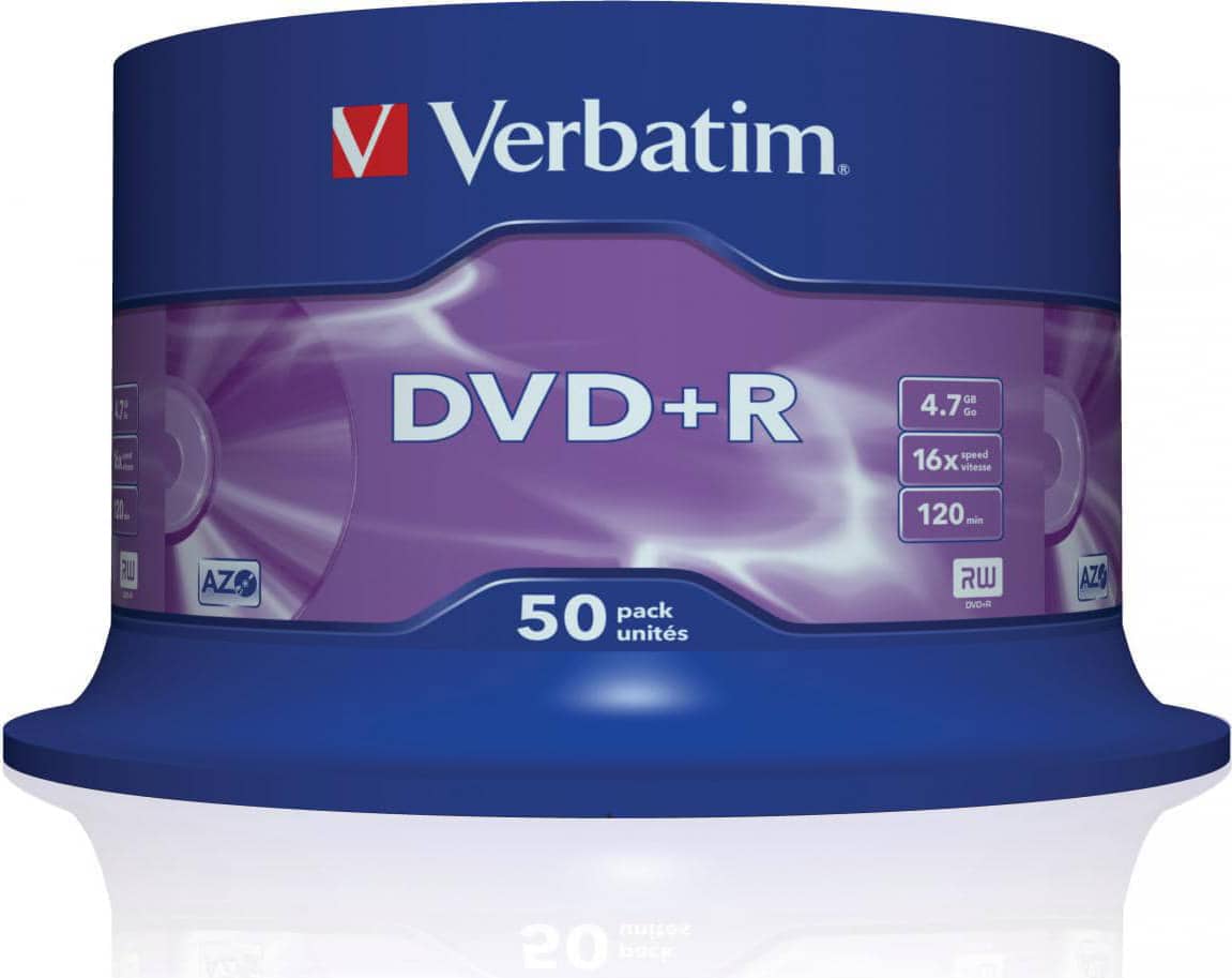 verbatim 43550/50 spindle 50 dvd+r 4 7gb 16x sergr. - 43550/50