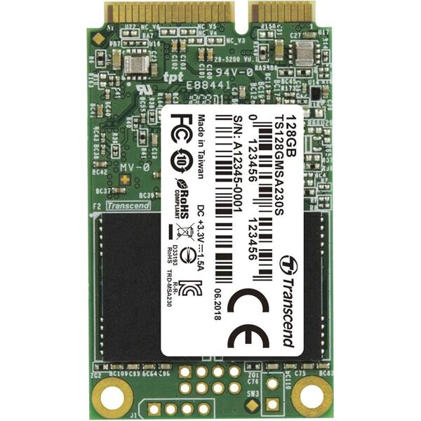 transcend ts128gmsa230s ssd 128 gb msata serial ata iii velocità di scrittura/lettura 550/400 mb/s per pc/pc portatile - ts128gmsa230s