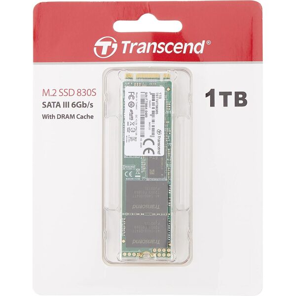 transcend ts1tmts830s ssd 1000 gb m.2 serial ata iii velocità di scrittura/lettura 560/520 mb/s per pc/pc portatile - ts1tmts830s 1tb