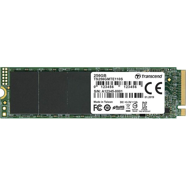 transcend ts256gmte110s ssd 256 gb 3d tlc m.2 pci express 3.0 per pc/pc portatile - ts256gmte110s