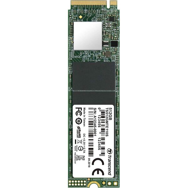 transcend ts512gmte110s ssd 512 gb 3d tlc m.2 pci express 3.0 velocità di scrittura/lettura 1800/1500 mb/s per pc/pc portatile - ts512gmte110s