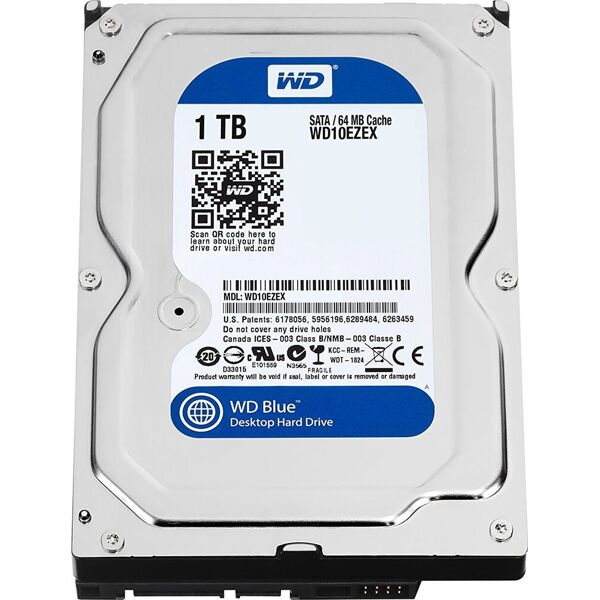 western digital wd10ezex hard disk 1 tb 1000 gb sata 3, 600 mb sec. 7200 rpm buffer 64 mb cache wd10ezex blue