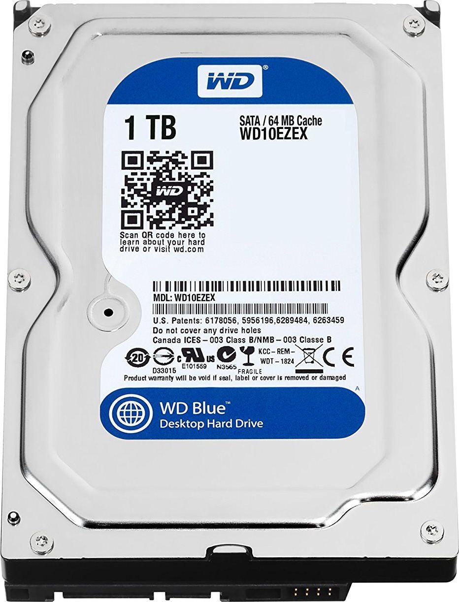 western digital wd10ezex hard disk 1 tb 1000 gb sata 3, 600 mb sec. 7200 rpm buffer 64 mb cache wd10ezex blue