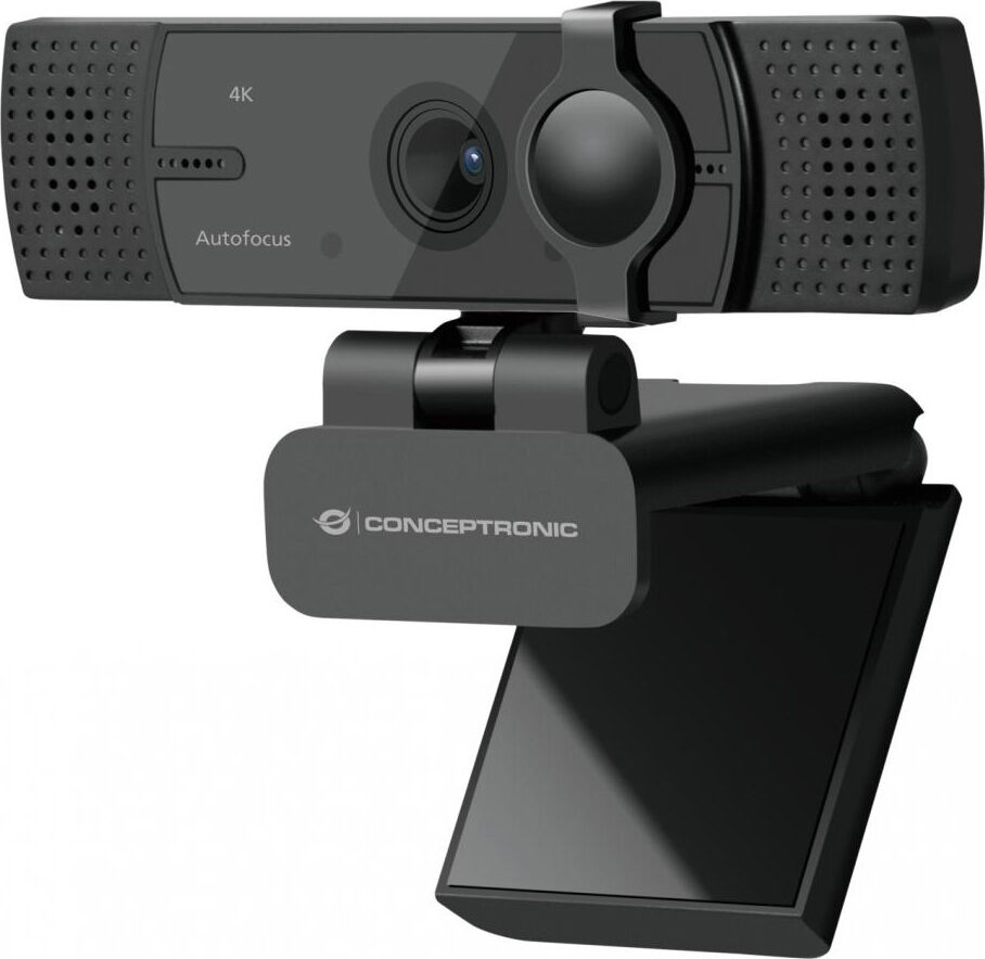 conceptronic amdis07b webcam con microfono 4k ultra hd usb 2.0 clip colore nero - amdis07b