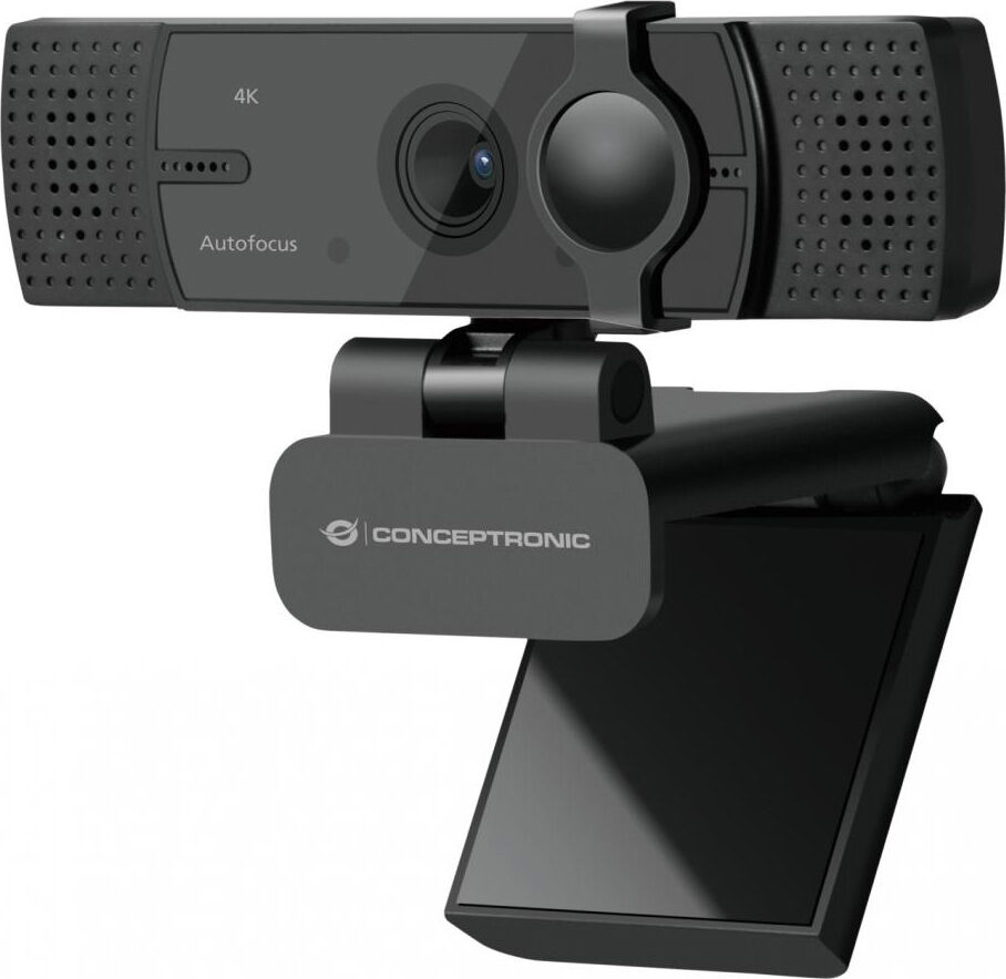 conceptronic amdis08b webcam con microfono 4k ultra hd usb 2.0 clip colore nero - amdis08b