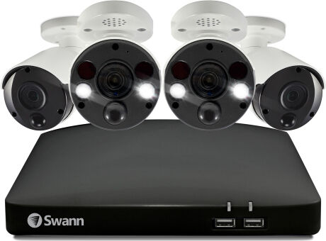 swann swnvk-887802b2fb-eu kit di 4 telecamere videosorveglianza ip camera wifi da esterno 3840 x 2160 pixel registratore incluso 2000 gb ip 66 - swnvk-887802b2fb-eu