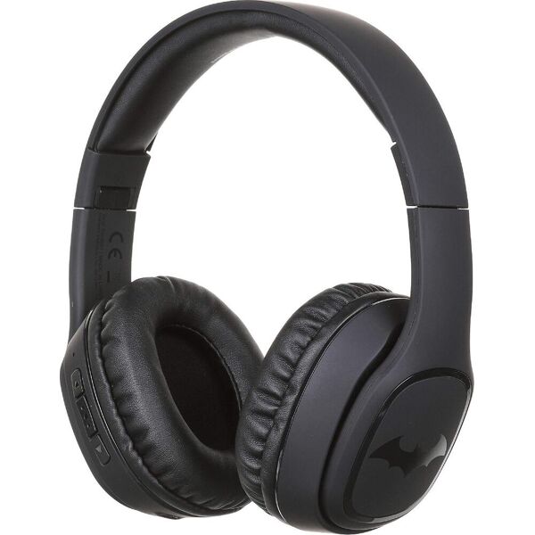 4side dc0667 cuffie bluetooth, wireless, ideali per ascoltare musica, fantasia batman nero - dc0667