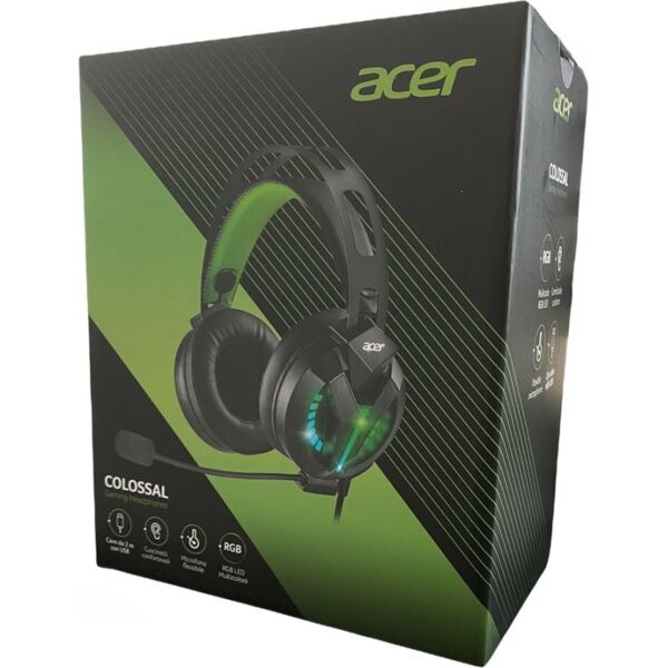 acer gh1200 cuffie gaming con microfono, colore nero - gh1200