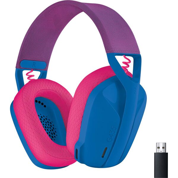 logitech 981-001062 cuffie gaming bluetooth, wireless, con microfono, colore blu - g g435