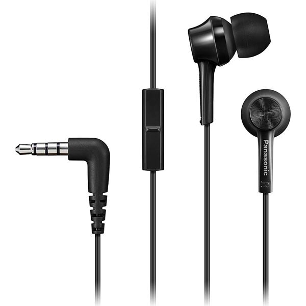 panasonic rp-tcm115e-k auricolari cuffie con filo microfono e tasto di risposta mp3 jack 3.5 mm colore nero - rp-tcm115e-k