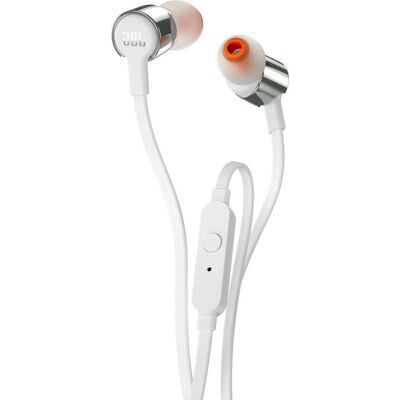 JBL T210 Auricolari Stereo Mp3 Cuffie Microfono E Comandi Jack 3.5 Mm Colore Silver - T210 JBL T210 Auricolari Stereo Mp3 Cuffie Microfono E Comandi Jack 3.5 Mm Colore Silver - T210