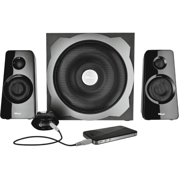 trust 19019 casse per pc 2.1 con subwoofer mp3 altoparlanti 2.1 tytan rms colore nero - 19019