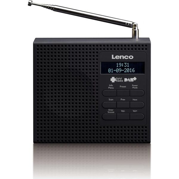 lenco pdr-020bk radio portatile digitale dab+ radiolina display lcd funzione snooze colore nero - pdr-020bk