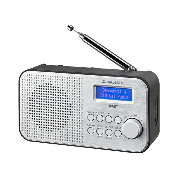 majestic 109194 radio digitale dab / dab+ / fm radio portatile colore nero silver - 109194 rt-194 dab