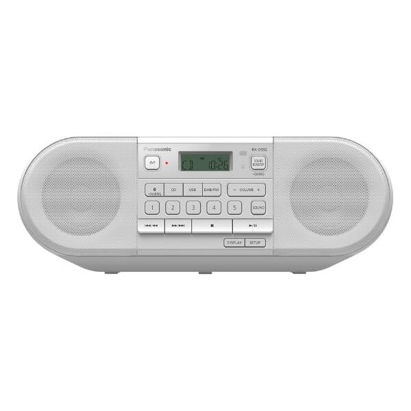 panasonic rx-d552e-w boombox radio stereo digitale lettore cd radio dab+ fm potenza 20 watt colore bianco - rx-d552e-w