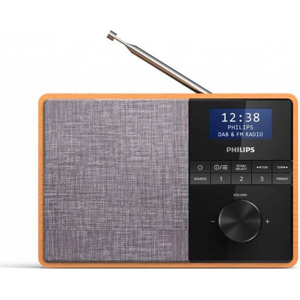 philips tar5505/10 radio portatile digitale dab+ radiolina display lcd 3 internet radio colore legno - tar5505/10