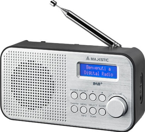 majestic 109194 radio digitale dab / dab+ / fm radio portatile colore nero silver - 109194 rt-194 dab