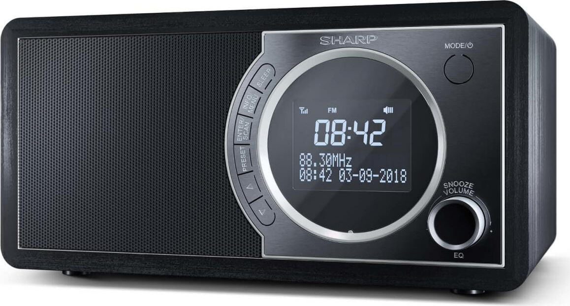 sharp dr-450bk radio digitale dab / dab+ / fm radio portatile display lcd colore nero - dr-450bk