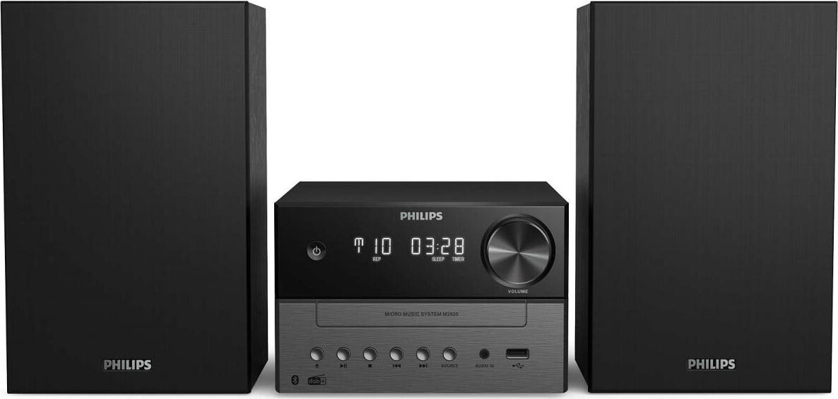 philips tam3505/12 micro hi fi radio dab+ usb bluetooth lettore cd aux in potenza 70 watt colore nero - tam3505/12