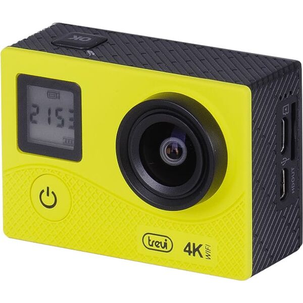trevi 25004k05 action cam videocamera digitale wifi video 4k 30fps waterproof microfono incluso usb colore giallo - 25004k05 go 2500k